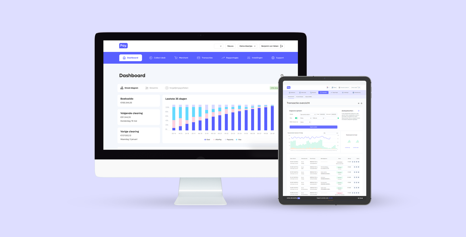 Het nieuwe en verbeterde Pay. admin panel.