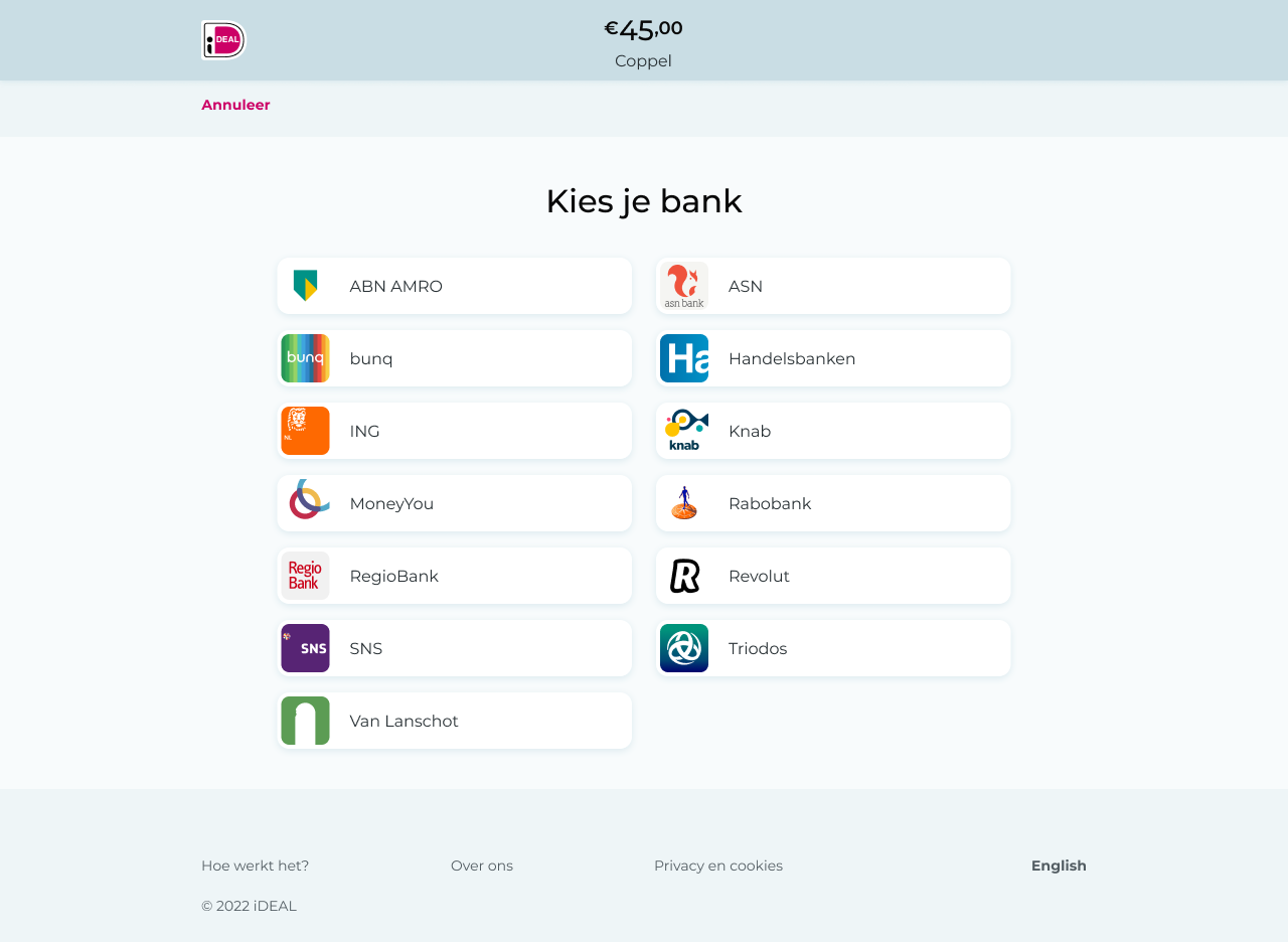 New! The iDEAL payment page